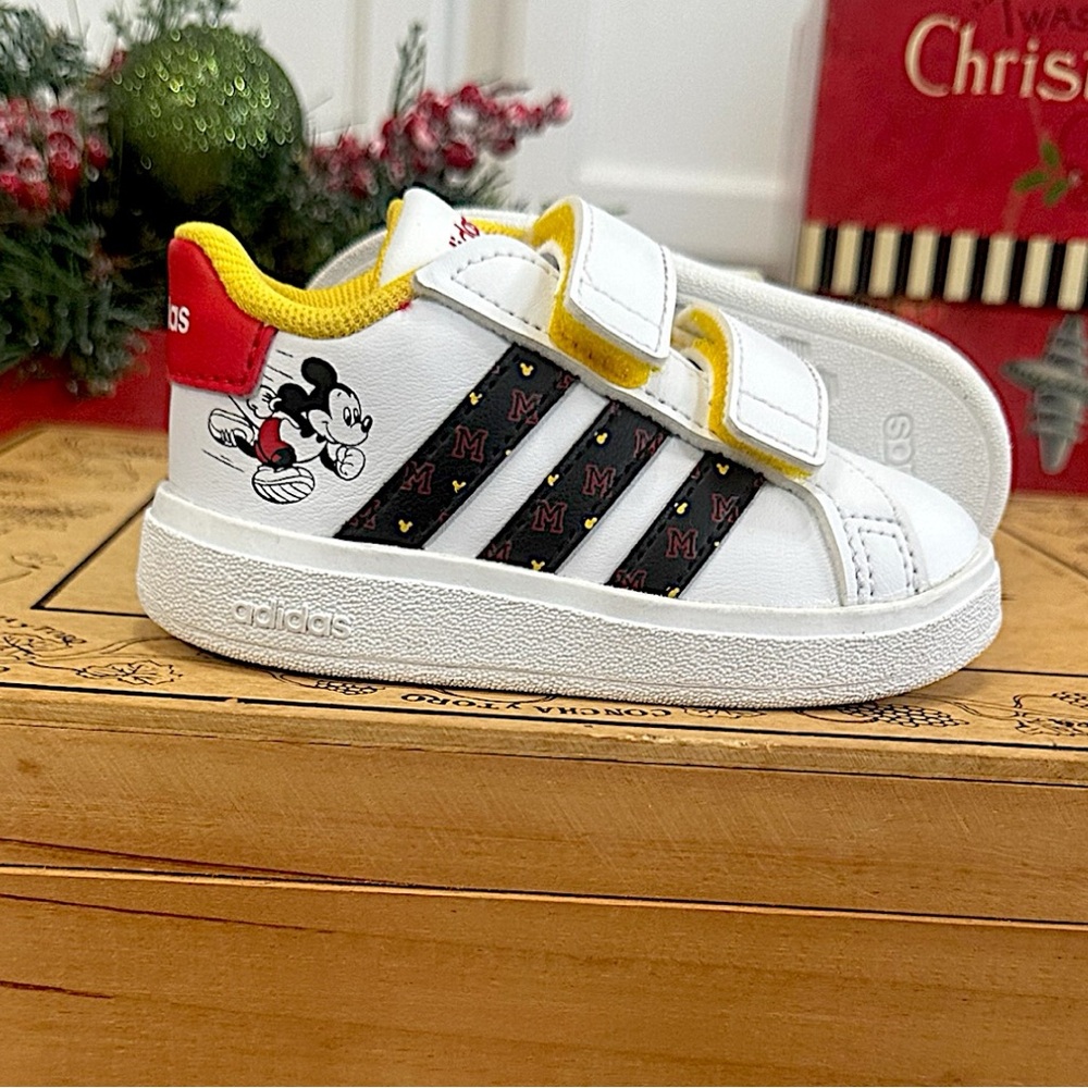 Adidas Kids White and Yellow Mickey Mouse Sneakers - Picture 7 of 16